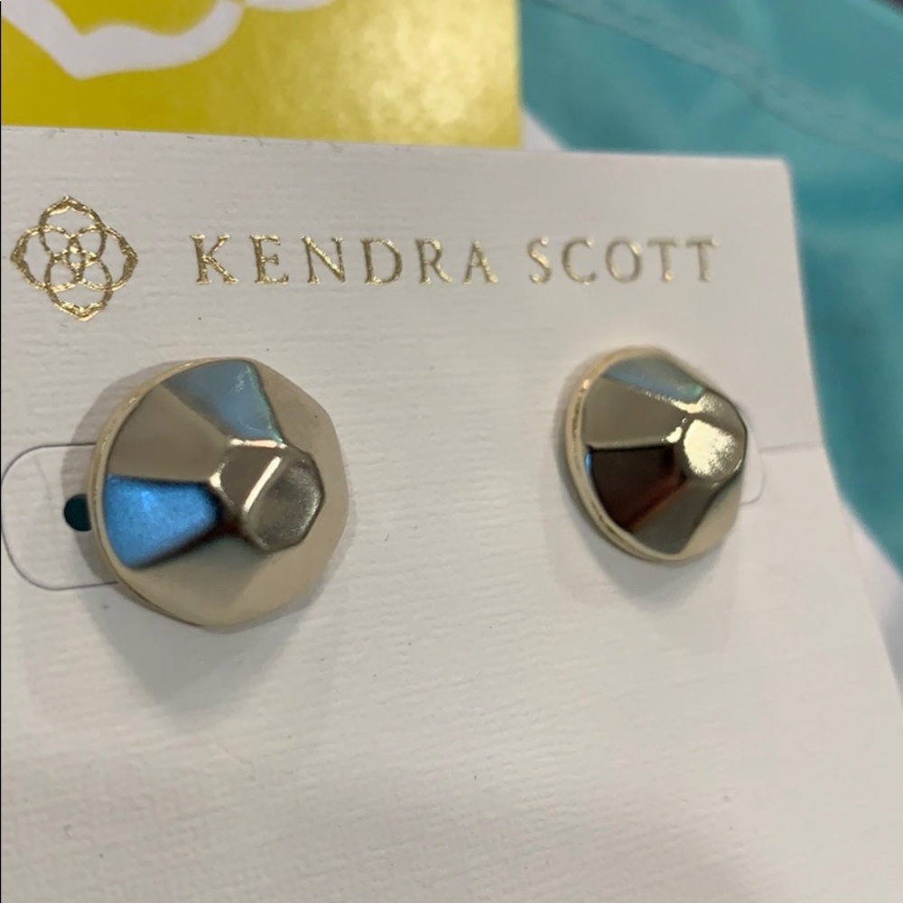 Kendra Scott Gold Faceted Dome Stud Earrings